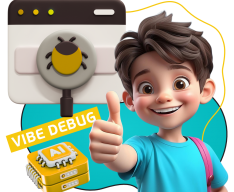 Тестирование & Vibe Debug. Охотники за багами - КИБЕРшкола программирования для детей, компьютерные курсы для школьников, начинающих и подростков - KIBERone г. Тюмень