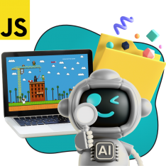 Язык программирования JavaScript + AI. Проектное обучение + геймификация + AI-помощники - КИБЕРшкола программирования для детей, компьютерные курсы для школьников, начинающих и подростков - KIBERone г. Тюмень
